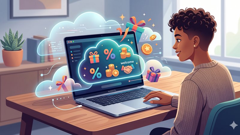 Современная иллюстрация MacBook Pro с элементами онлайн-казино для статьи об облачном гейминге